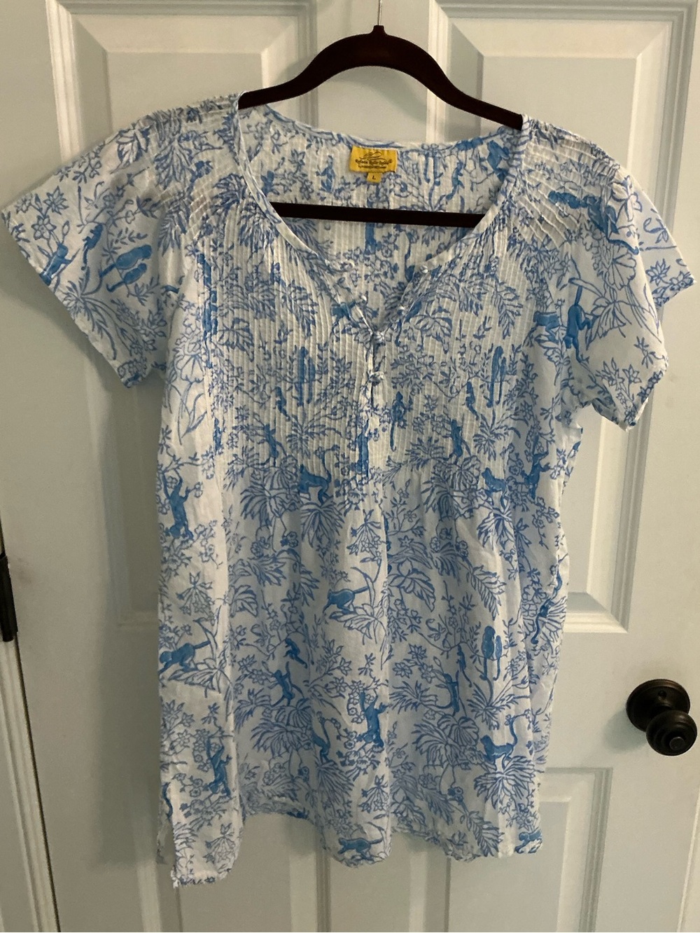 Roberta Roller Rabbit long tunic top monkey print sz large